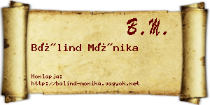 Bálind Mónika névjegykártya