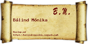 Bálind Mónika névjegykártya